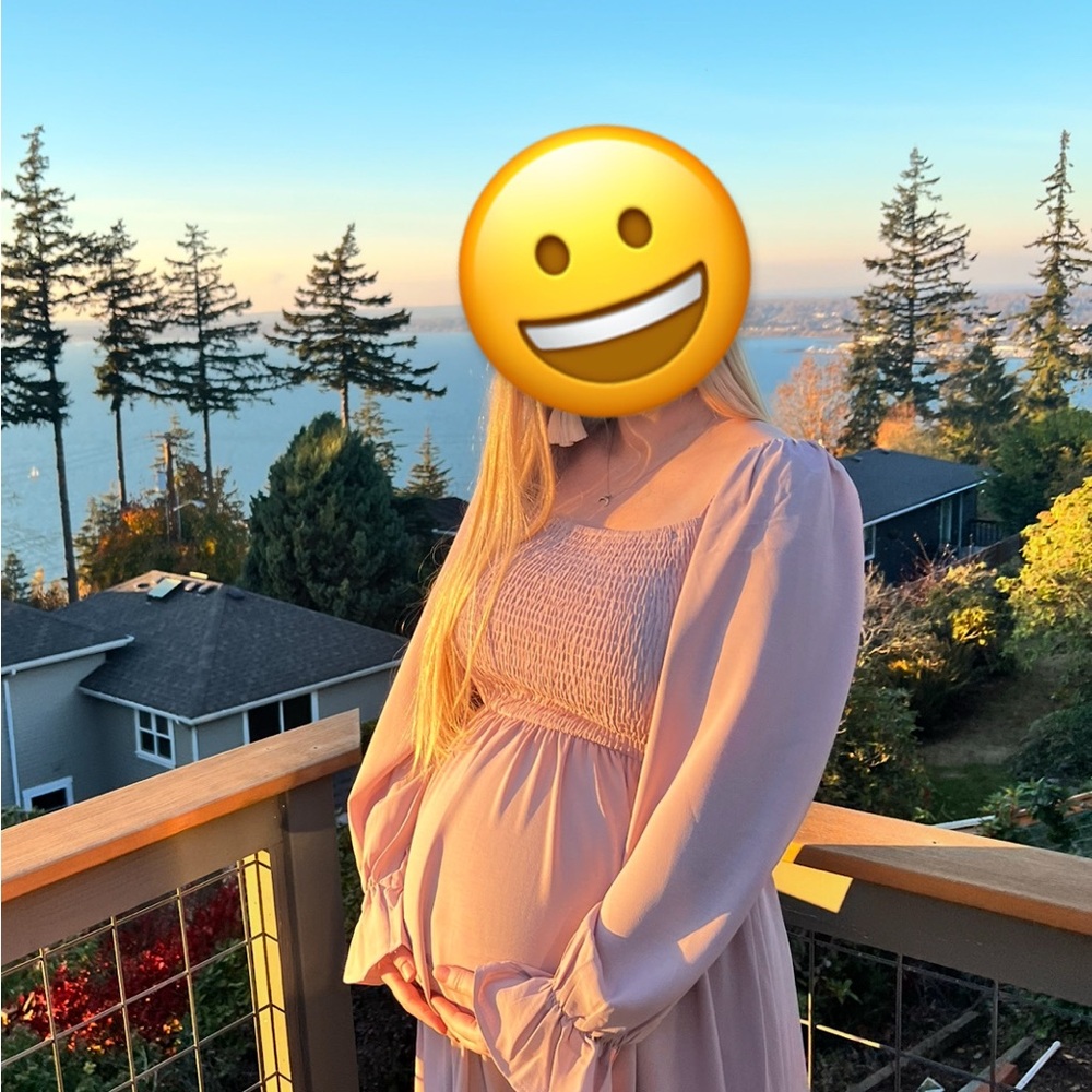 Elegant Dusty Pink Maternity Dress